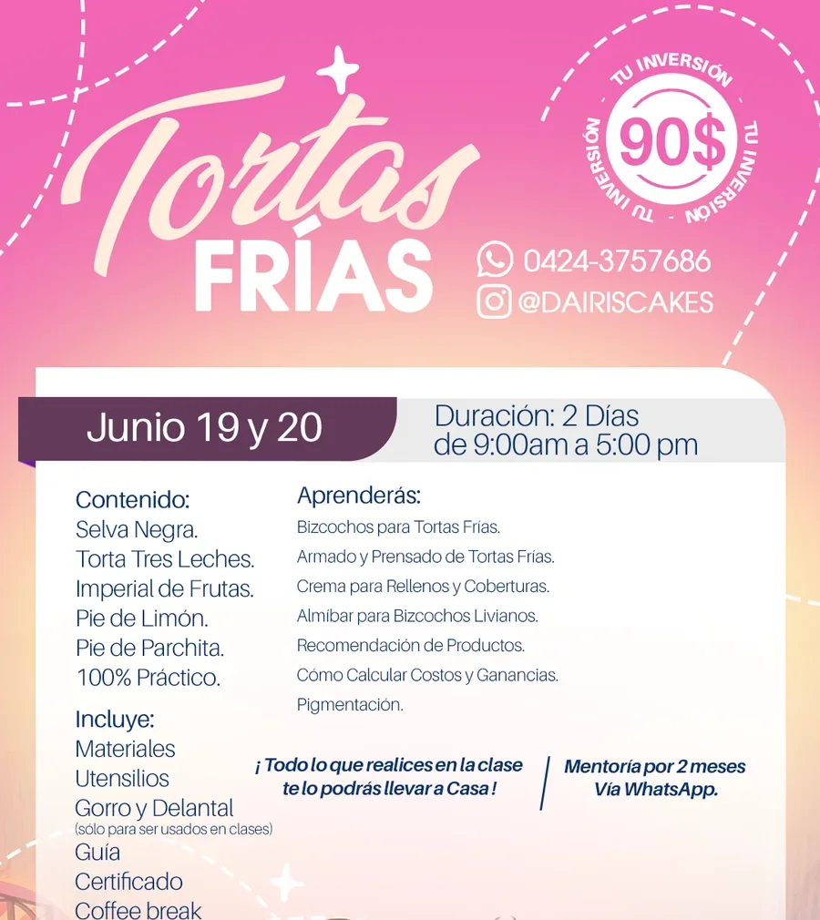 Tortas Frías: Selva Negra, Tres Leches y más