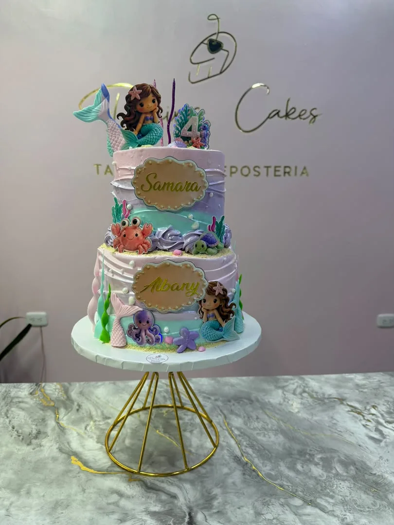 Torta de sirenas para dos hermanas